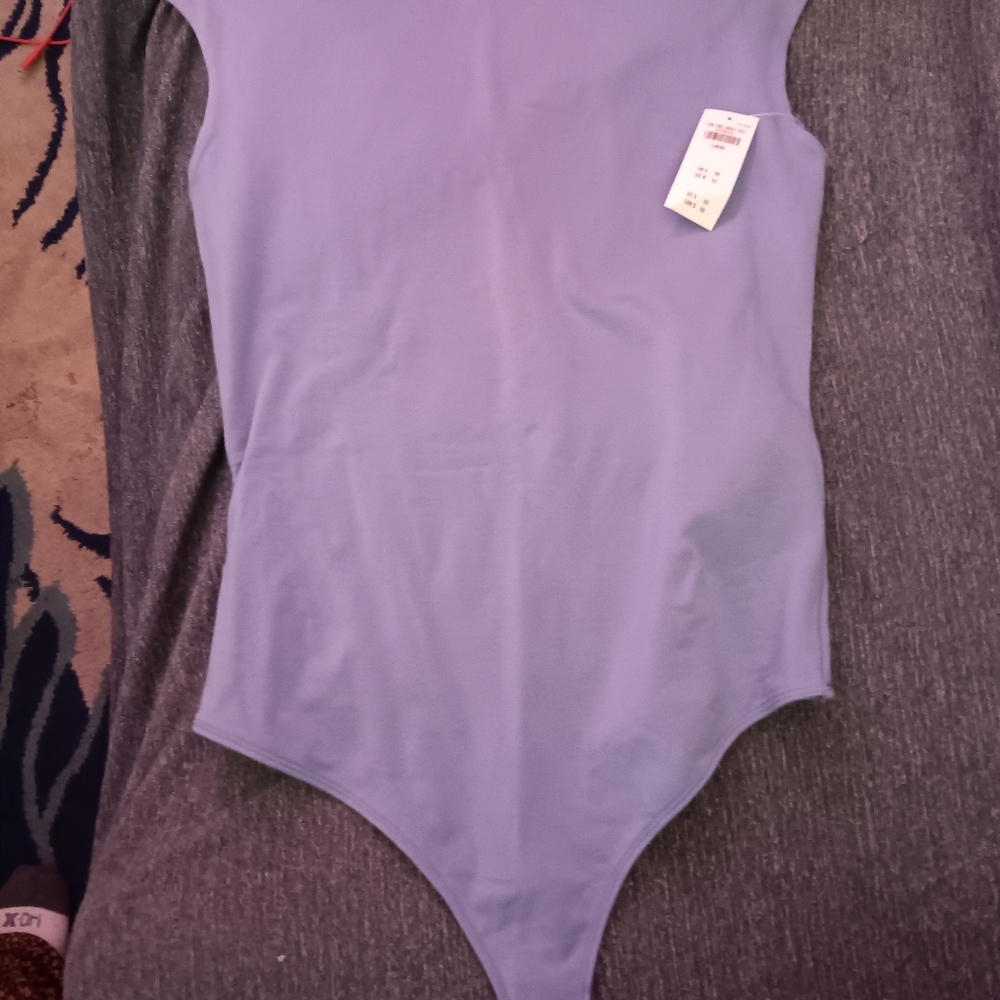NWT Abercrombie & Fitch Off The Shoulder Bodysuit Large Blue